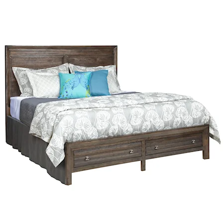 King Border's Platform Bed with Two Storage Drawers